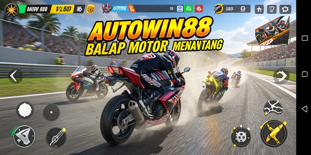 Gameplay seru balapan motor di AUTOWIN88 yang penuh aksi.