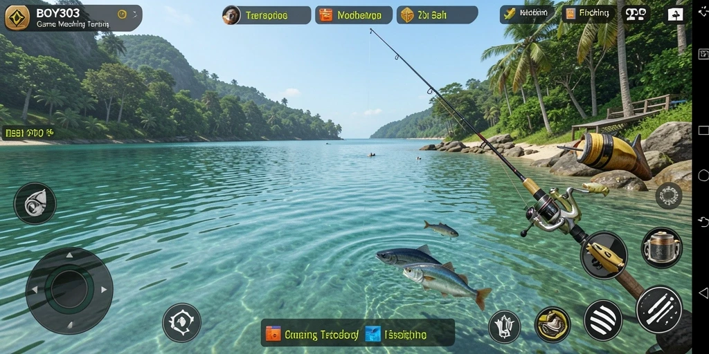 Tampilan gameplay BOY303 yang menarik saat menangkap ikan.