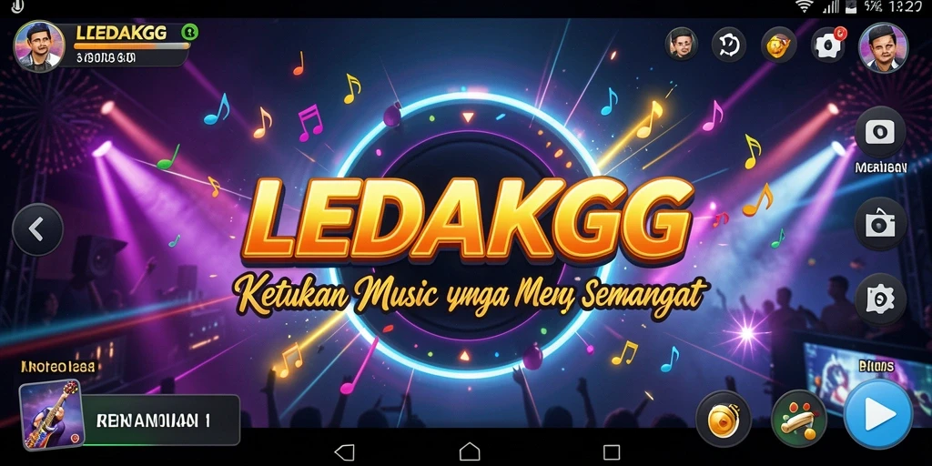 Tampilan gameplay <strong>LEDAKGG</strong> yang seru dan interaktif dengan lagu-lagu menarik.