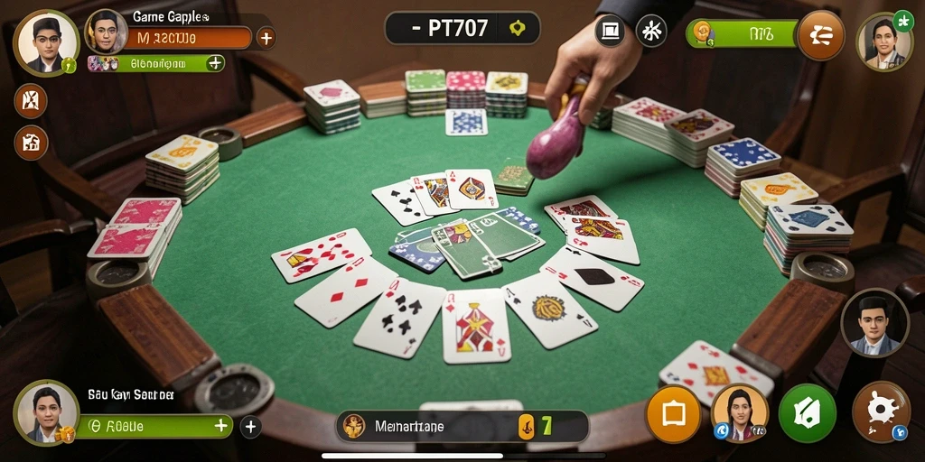 Gameplay seru Gaple di PT707 dengan tampilan menarik.