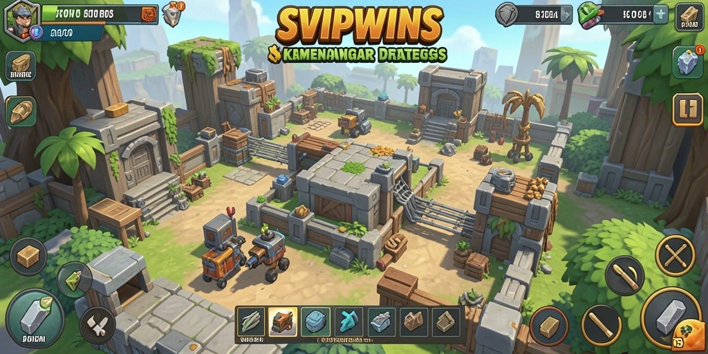 Tampilan action seru dari gameplay SVIPWINS dalam Tower Defense.